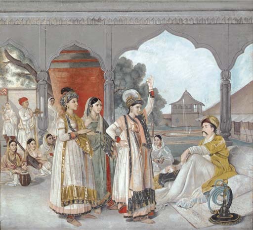 A leaf from Col. Polier's album, c.1780; After ZOFFANY Johan (John),Colonel Antoine-Louis Polier enjoying a nautch at his house in Lucknow,Christie's,London